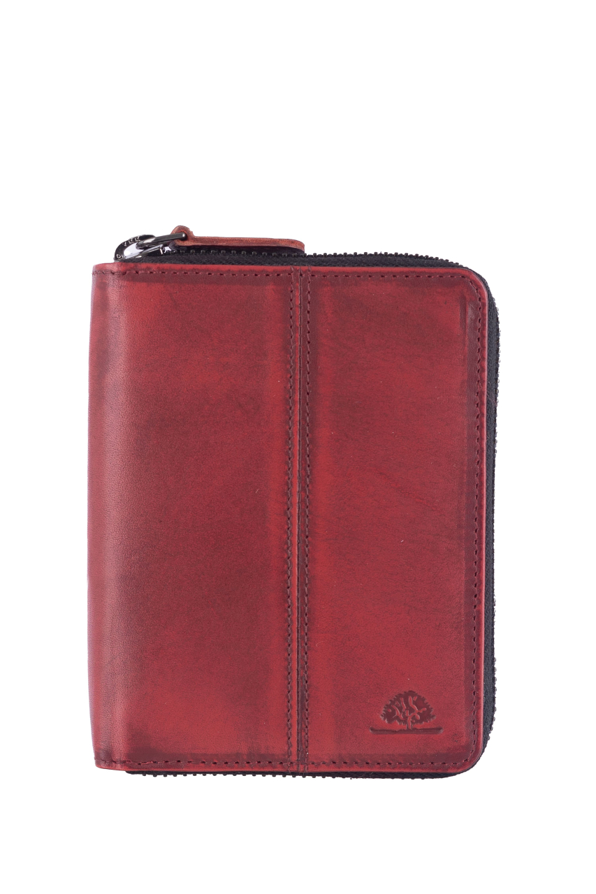 Destressed RV-Damenbörse RFID deep red