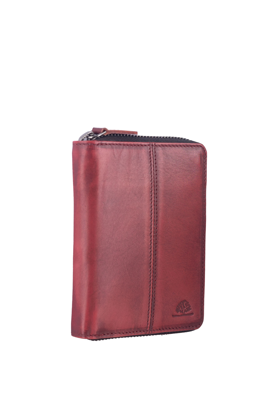 Destressed RV-Damenbörse RFID deep red