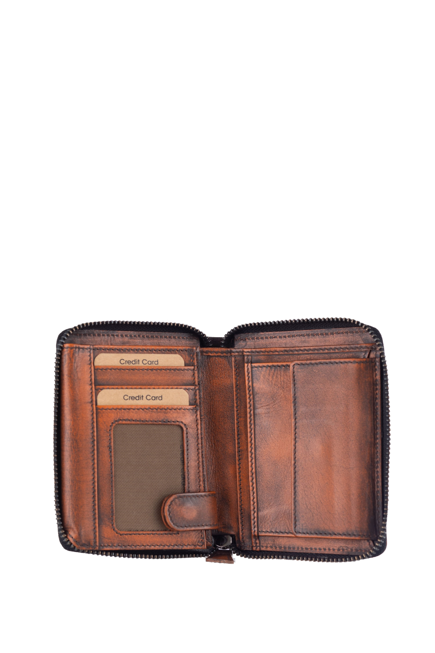 Destressed RV-Damenbörse RFID rusty orange