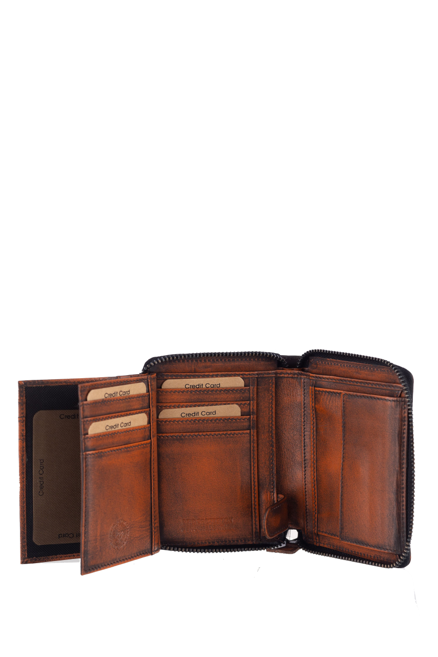 Destressed RV-Damenbörse RFID rusty orange