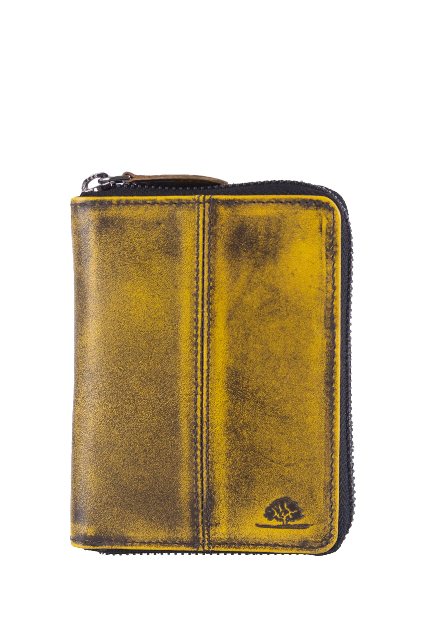 Destressed RV-Damenbörse RFID dirty yellow