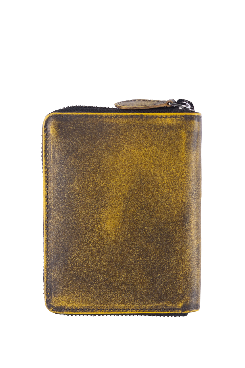 Destressed RV-Damenbörse RFID dirty yellow