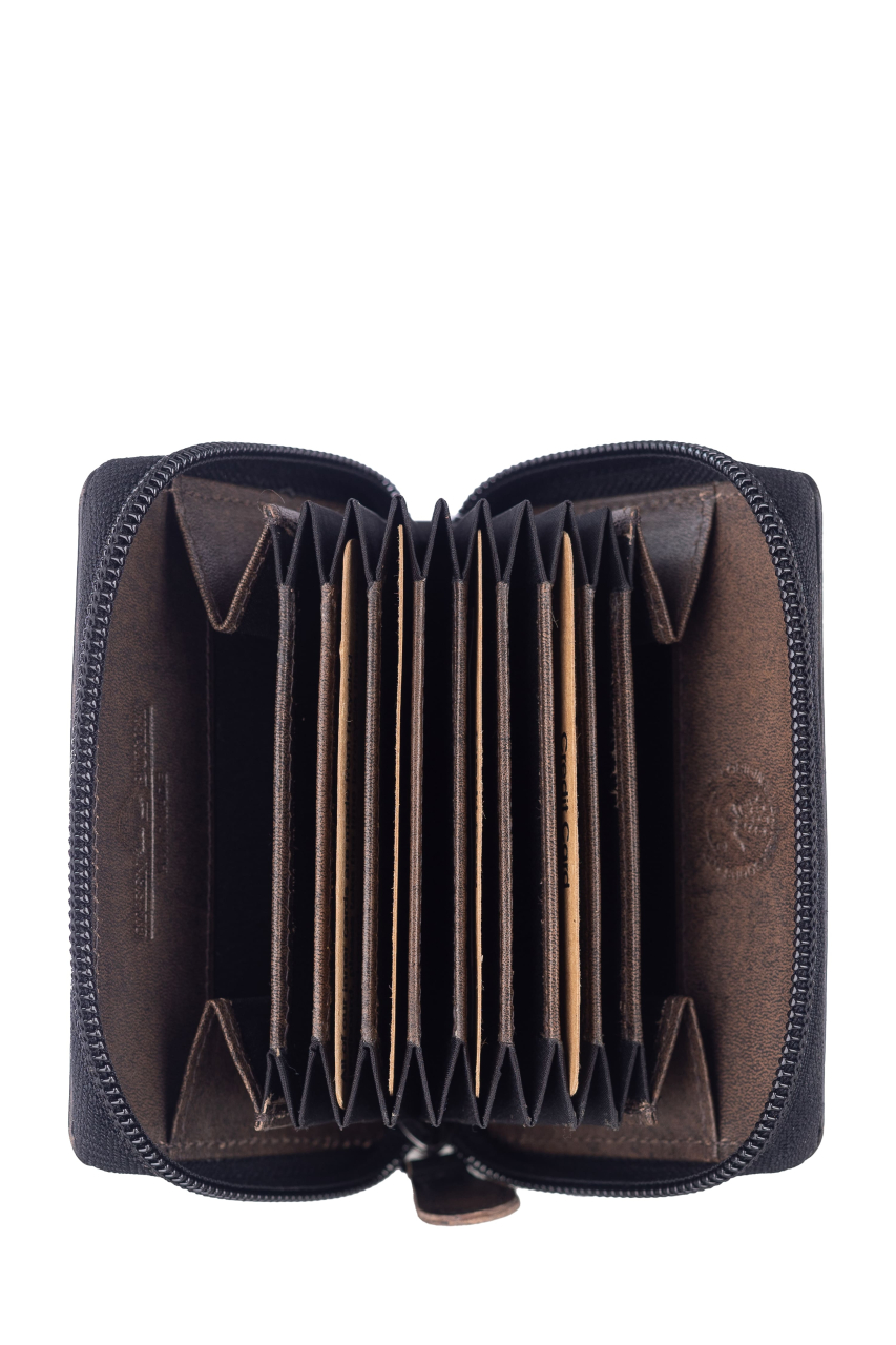 Destressed Kartenbörse RFID teak brown