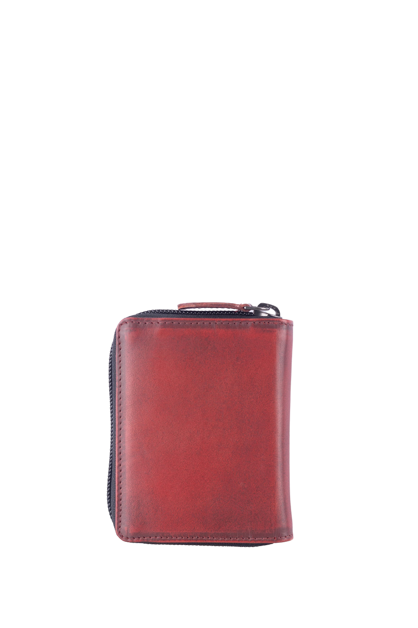 Destressed Kartenbörse RFID deep red