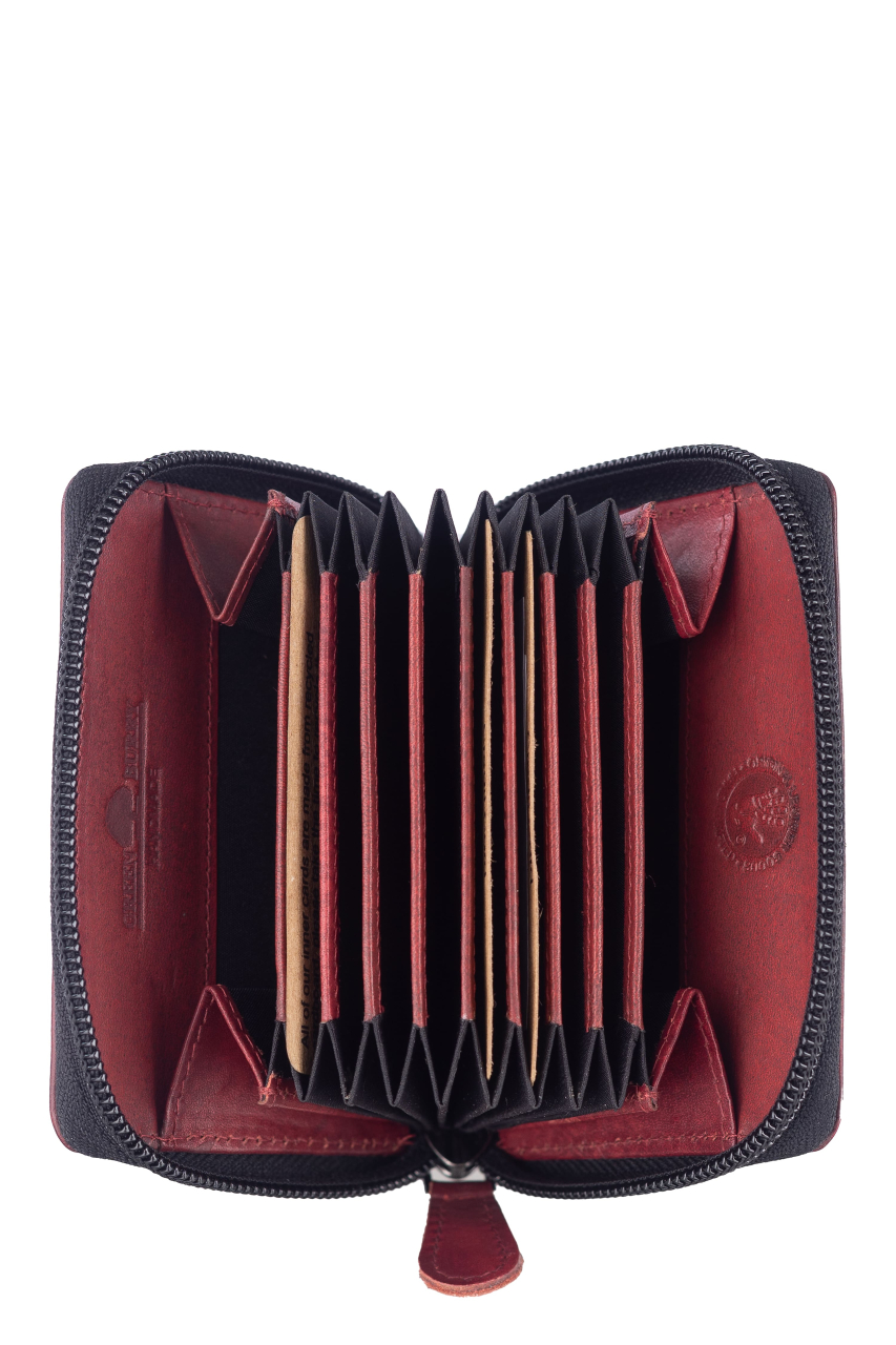 Destressed Kartenbörse RFID deep red