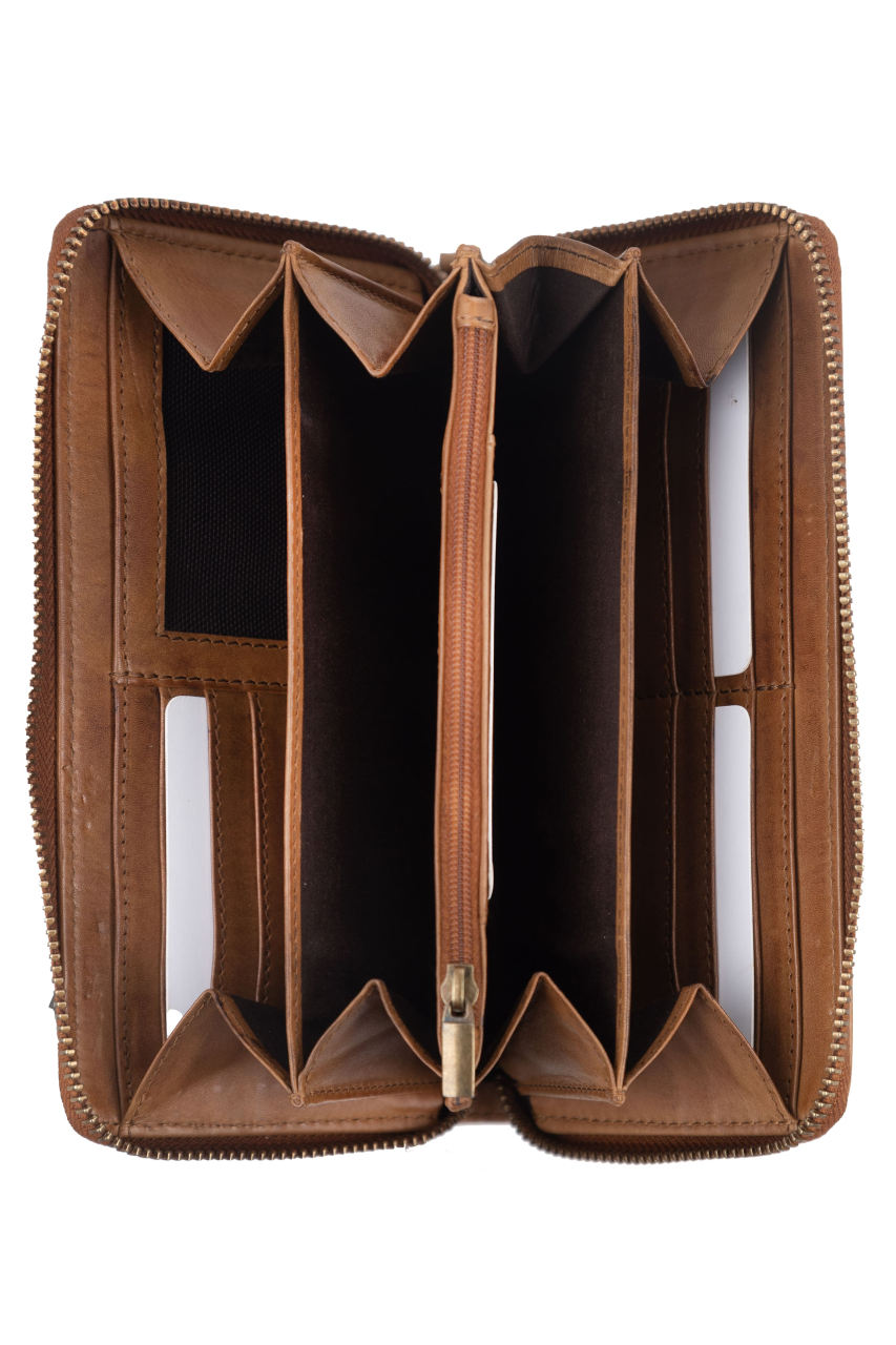 Colombiana  RV-Damenbörse lang RFID nougat