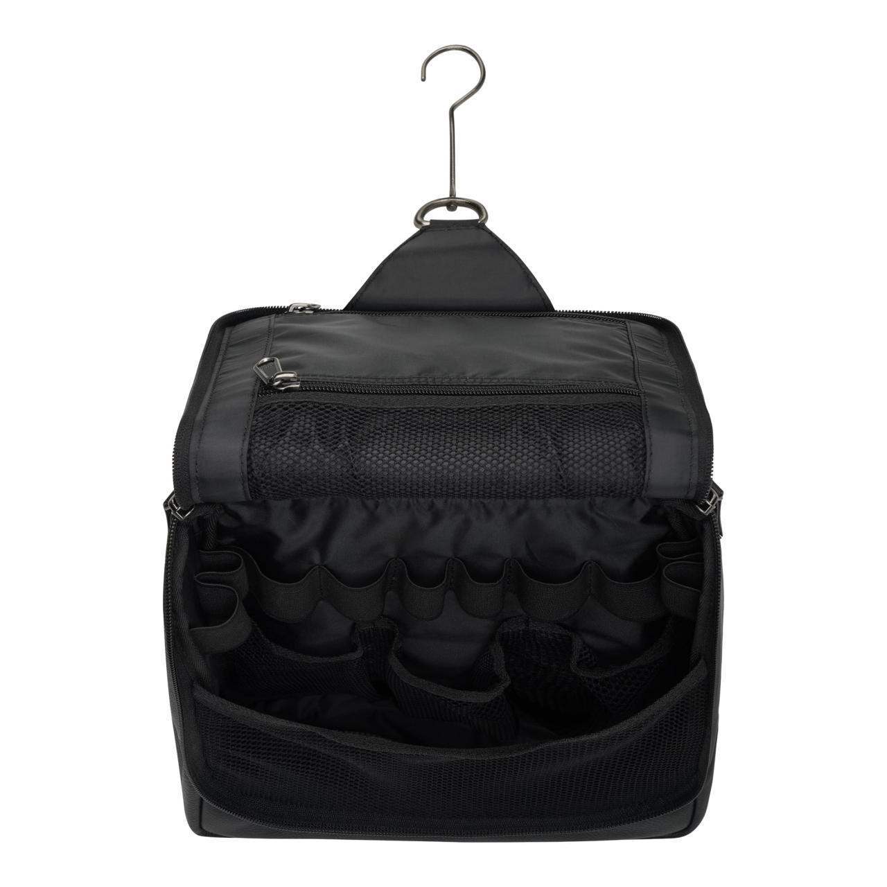 Nappa-Leder Hänge-Kulturtasche, schwarz