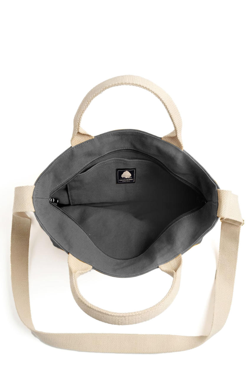 GB- Shoulder Bag Canvas graphite