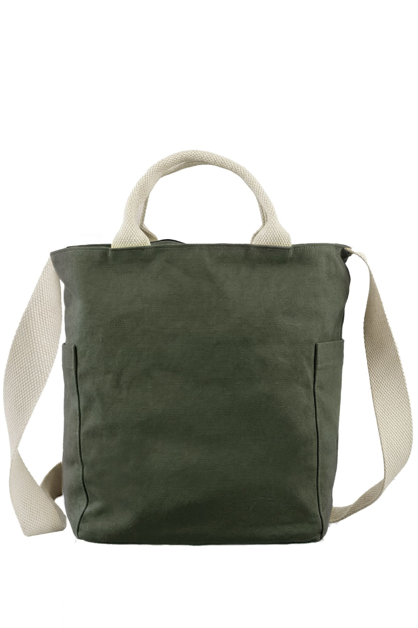 GB- Shoulder Bag Canvas gunmetal (olive)