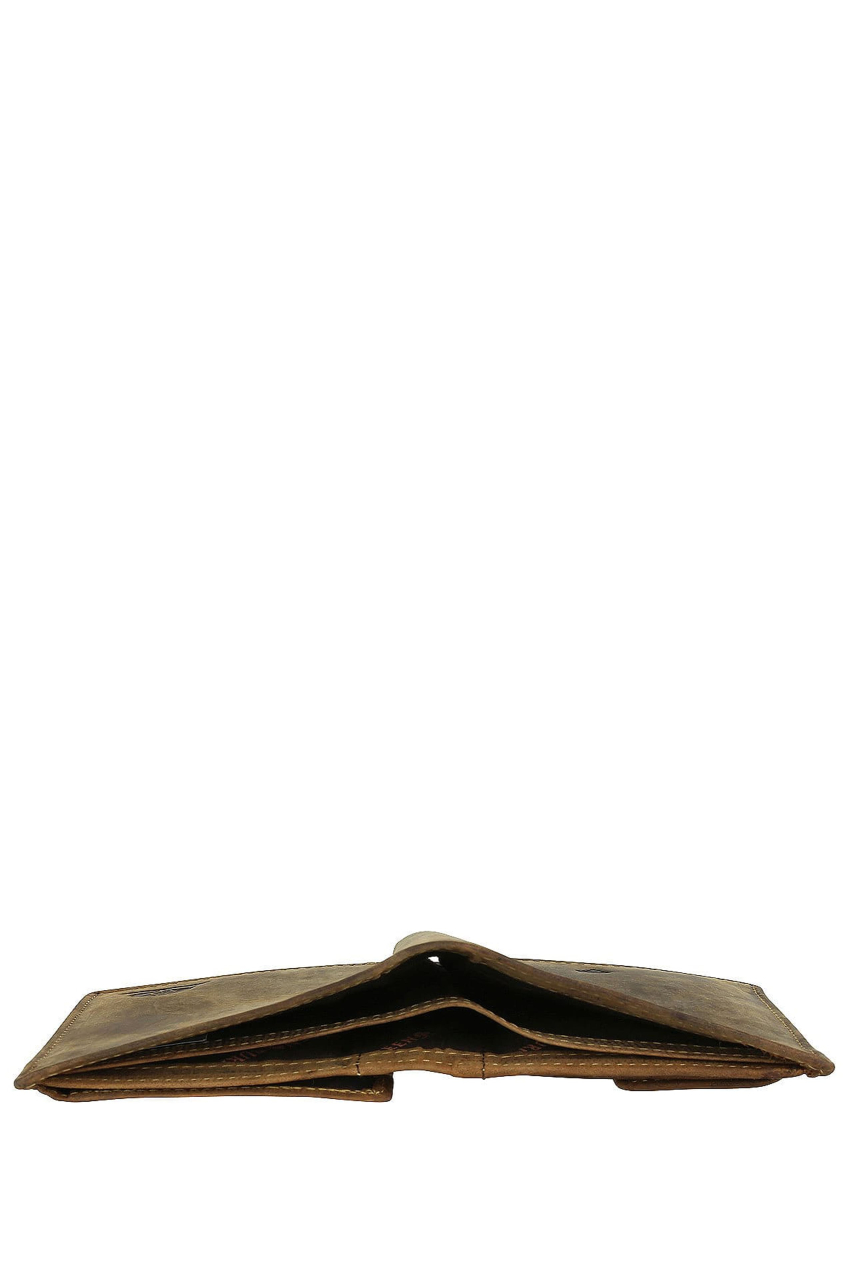 Vintage Kombibörse Leder, Motiv Karpfen, mit RFID-Schutz