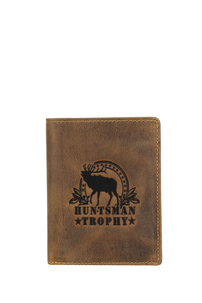 Vintage Kombibörse Leder Motiv Hirsch, mit RFID-Schutz