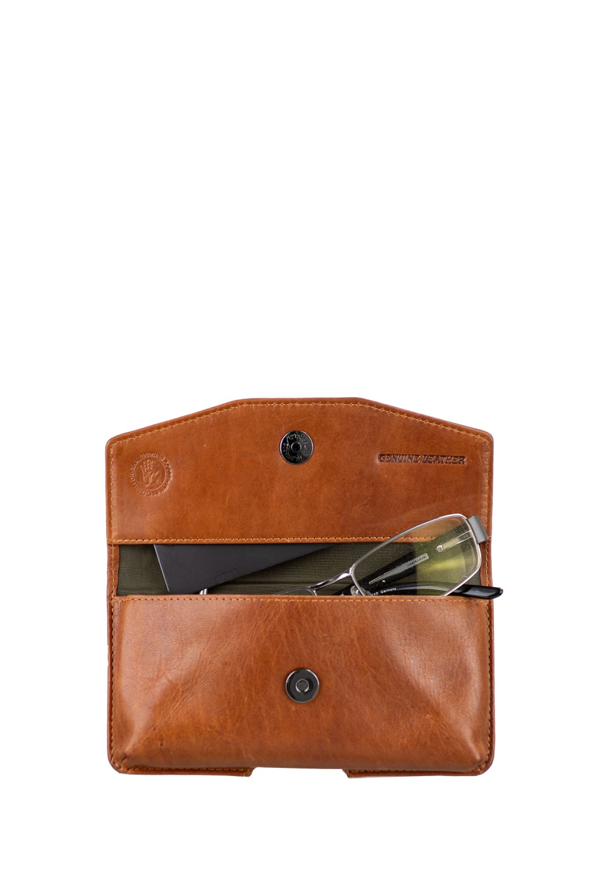Newport Brillen/Handyetuie caramel