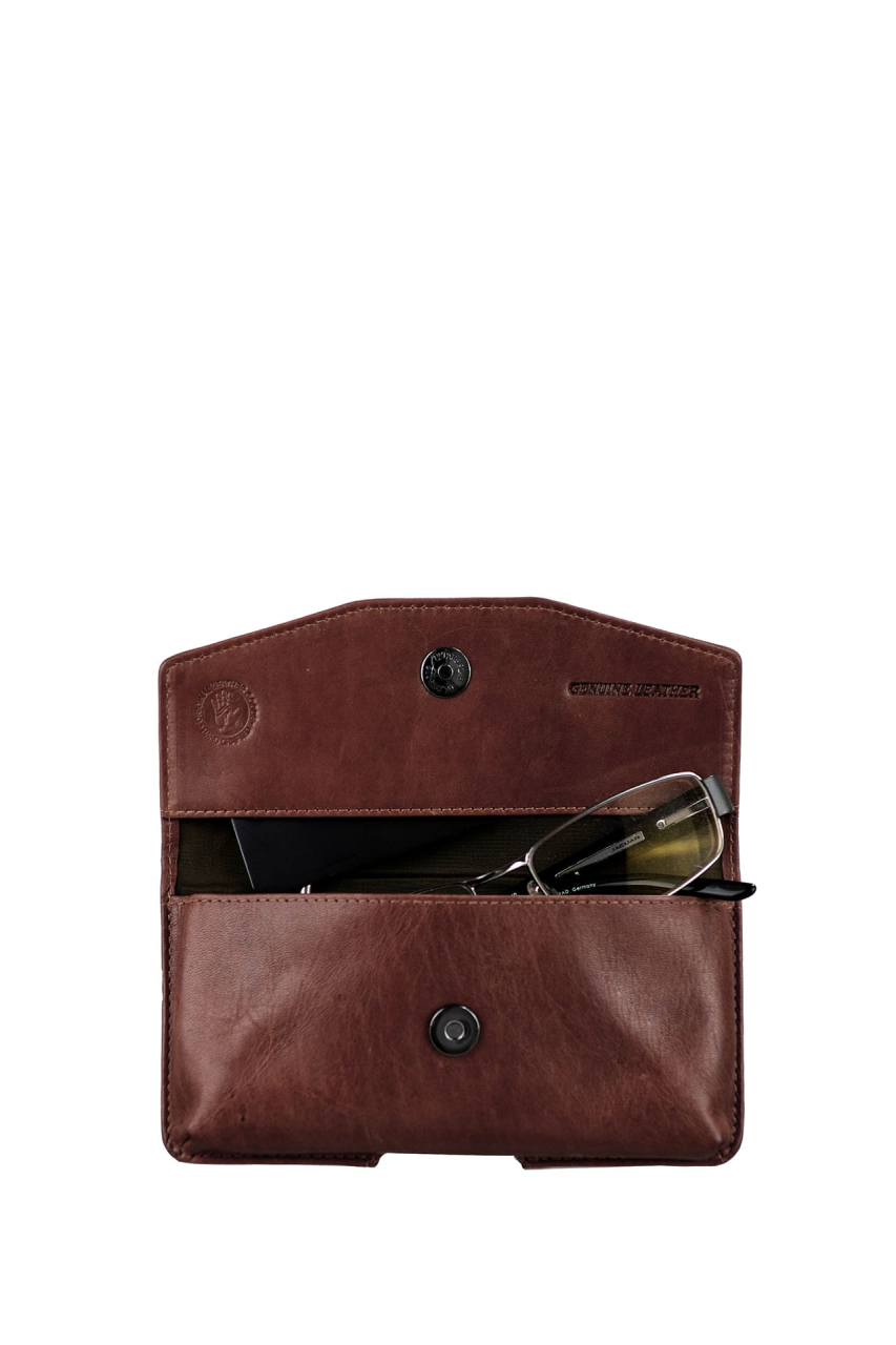 Newport Brillen/Handyetuie coffee