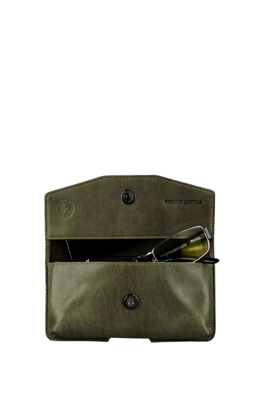 Newport Brillen/Handyetuie british-green