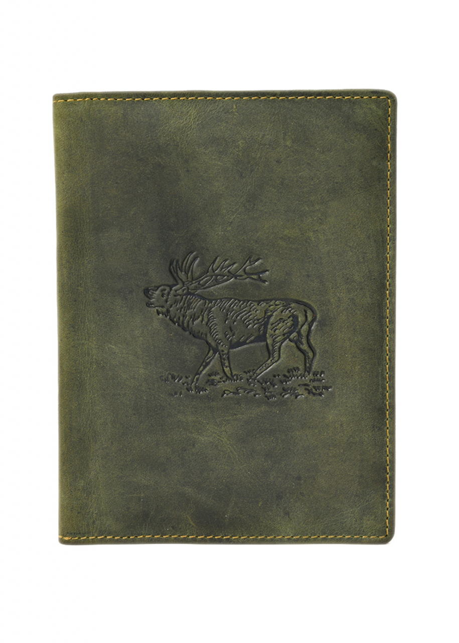 Vintage Ausweismappe oliv Stag Leder
