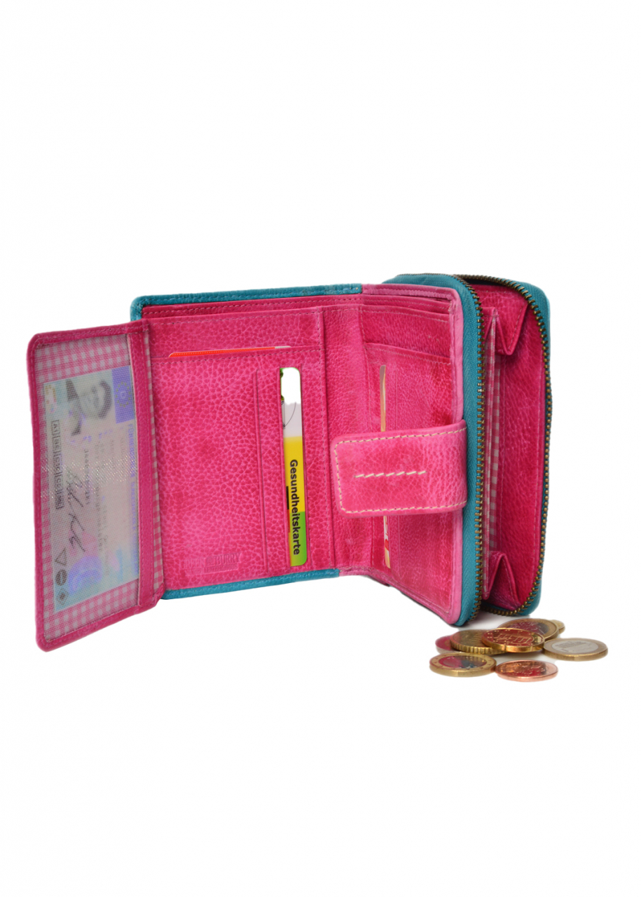 Candy-Shop RV-Damenbörse Sky/Fuchsia Leder