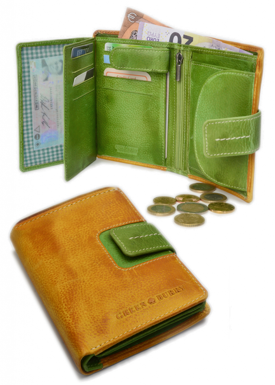 Candy-Shop Riegel Kombibörse Yellow/Forest Leder