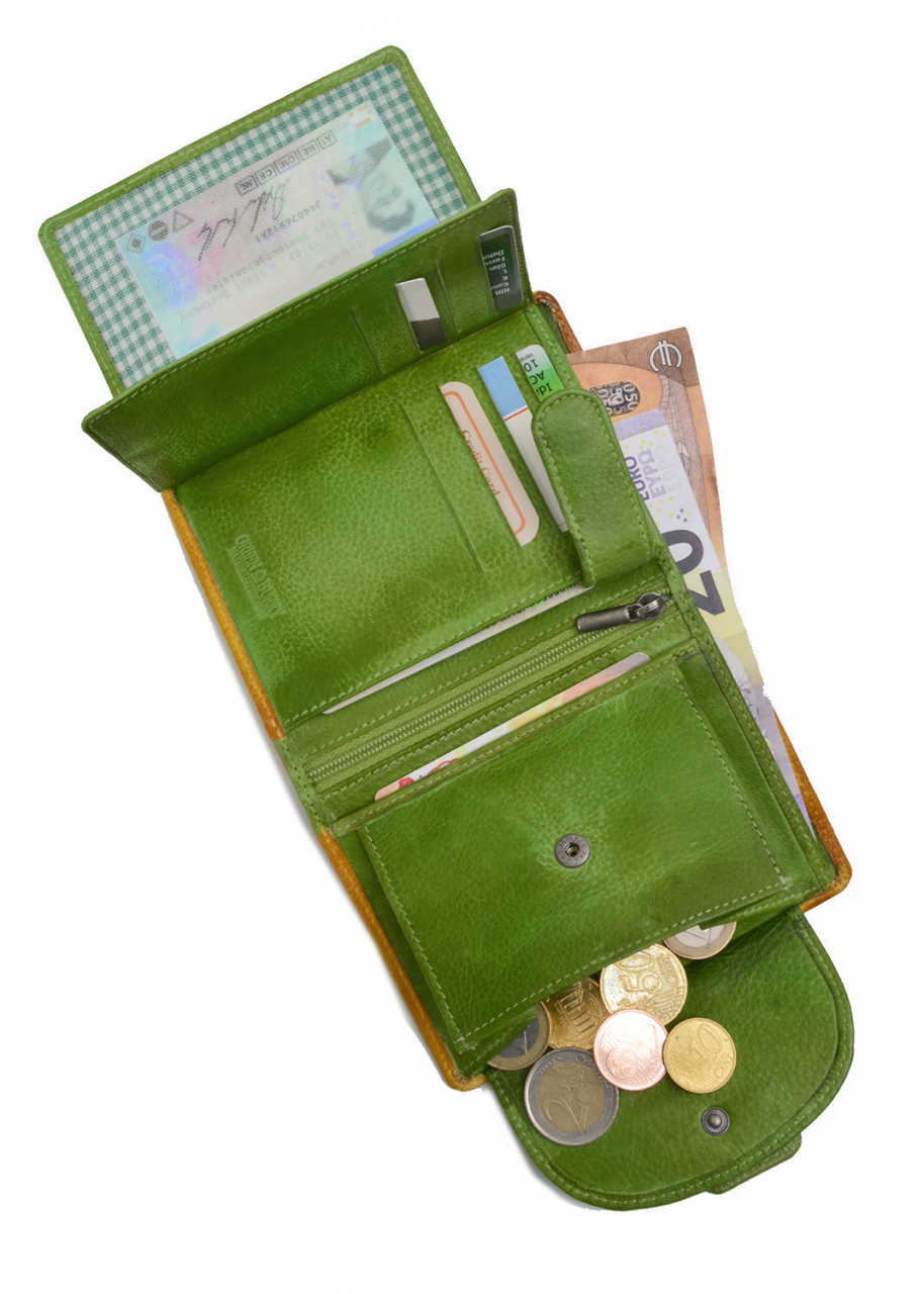 Candy-Shop Riegel Kombibörse Yellow/Forest Leder