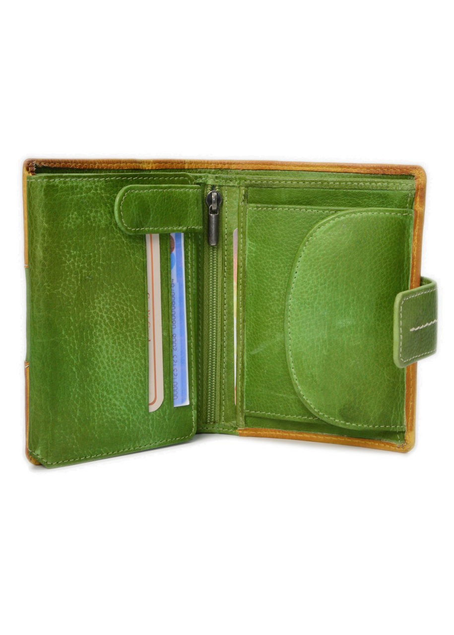 Candy-Shop Riegel Kombibörse Yellow/Forest Leder