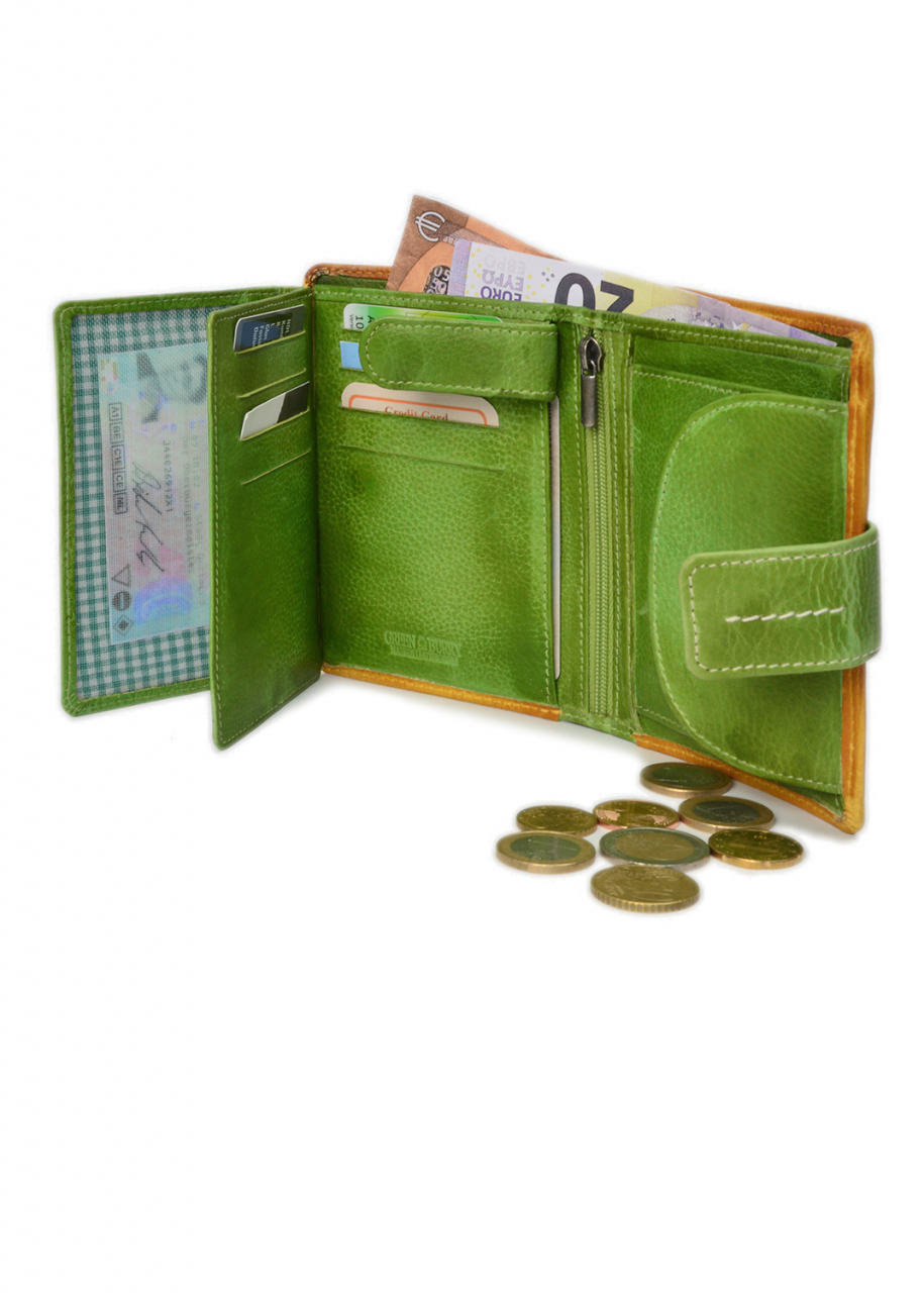 Candy-Shop Riegel Kombibörse Yellow/Forest Leder