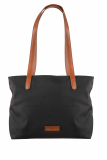 Nylon/Naturleder Shopper Diana schwarz