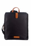 Nylon/Naturleder City Rucksack Eva schwarz