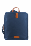 Nylon/Naturleder City Rucksack Eva blau