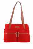 Nylon/Naturleder Shopper Emily rot