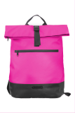 Upcycled Rucksack aus Tarpaulin fuchsia/black