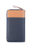 DUETT  RV-Damen Langbörse navy blue/tan RFID