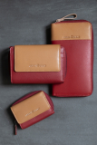 DUETT  RV-Damen Kombibörse red/tan RFID