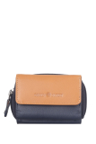 DUETT  RV- Minibörse navyblue/tan RFID