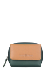 DUETT  RV- Minibörse bottlegreen/tan RFID