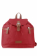 Nylon/Naturleder Rucksack Heidi rot