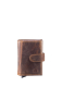 Vintage original RFID card double slider zip  brown