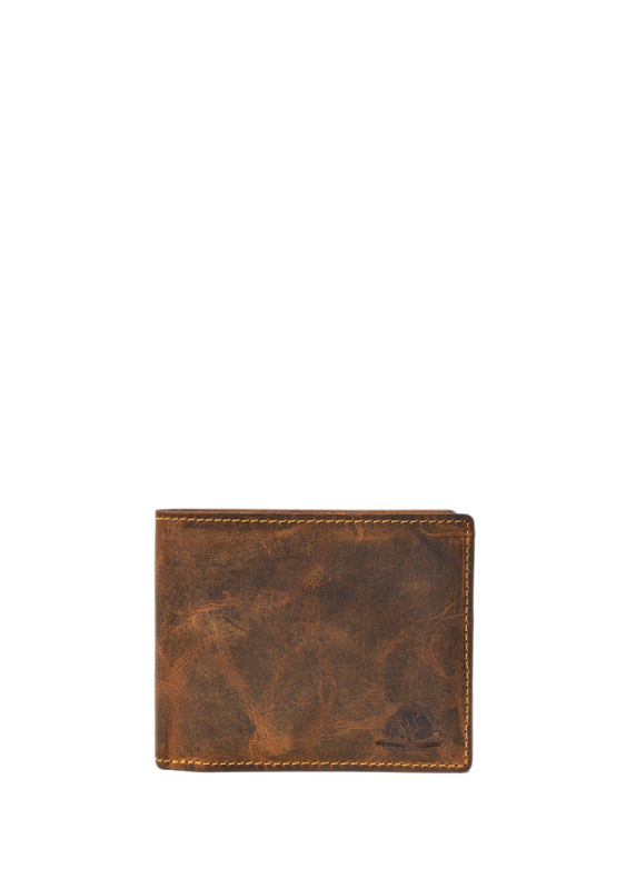 Vintage Geldbörse RFID Querformat Leder braun