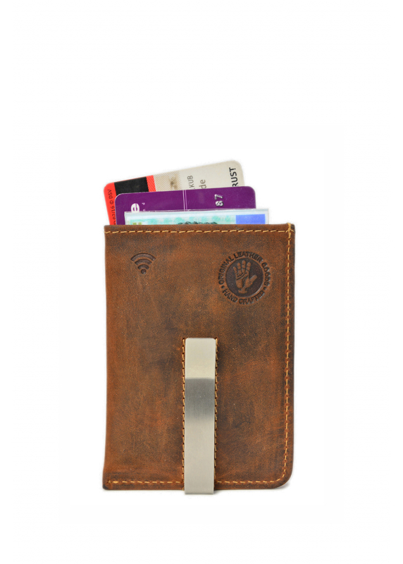 Vintage Karten-Clip RFID Leder