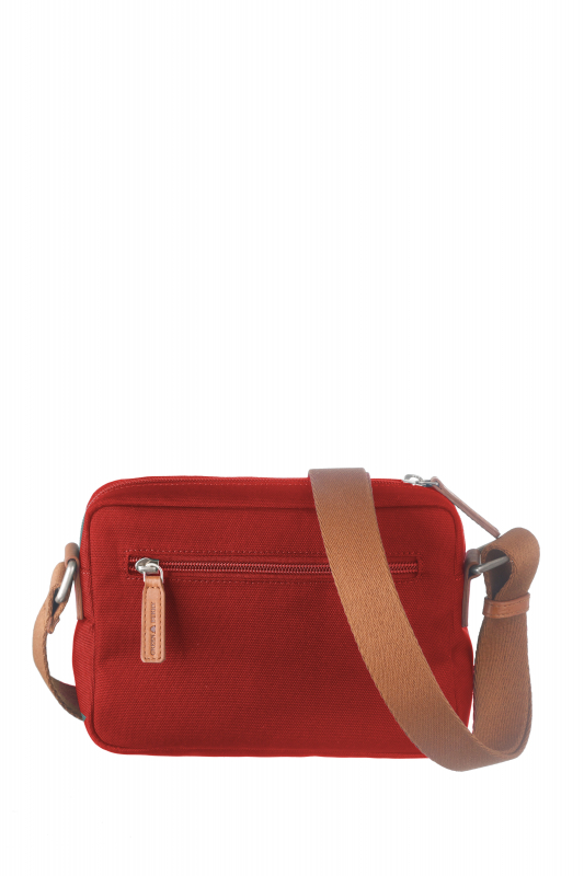 Nylon/Naturleder Crossover Bag Madeleine rot