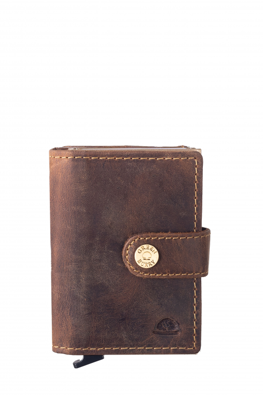 Vintage original RFID card slider box brown