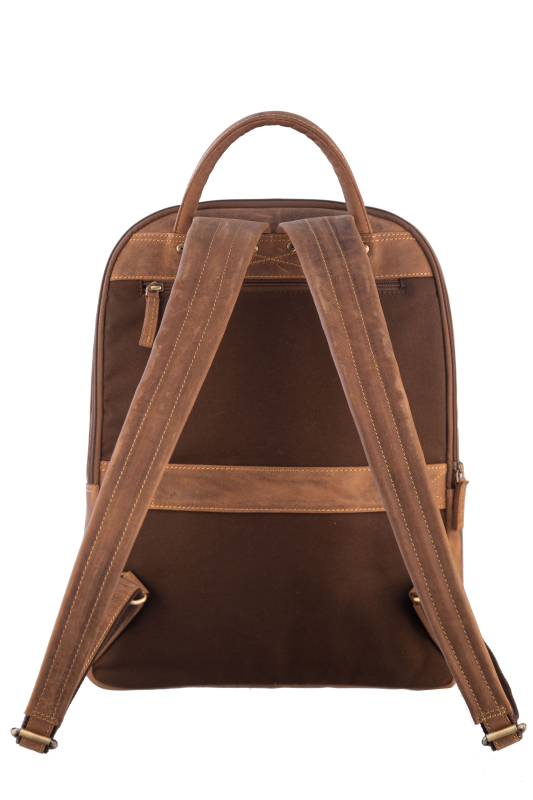 Vintage Business Backpack Zip around Leder