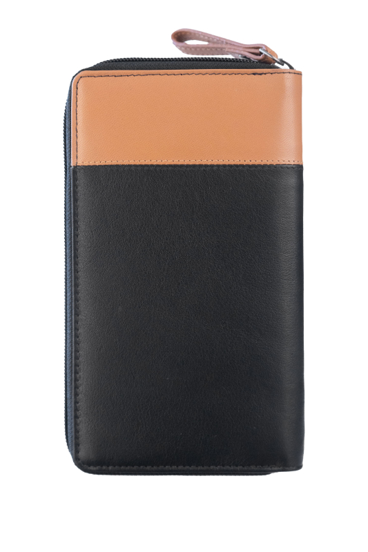 DUETT  RV-Damen Langbörse black/tan RFID