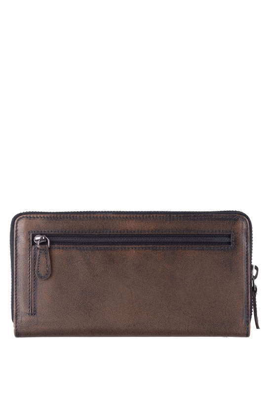 Destressed RV-Damenbörse RFID teak brown