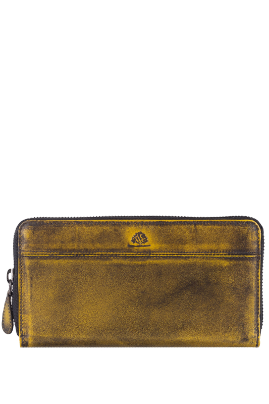 Destressed RV-Damenbörse RFID dirty yellow