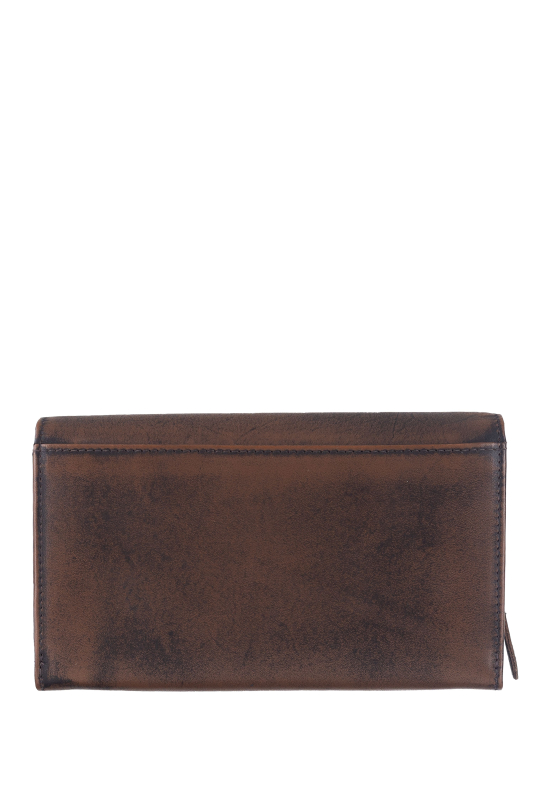 Destressed Damen Langbörse RFID teak brown