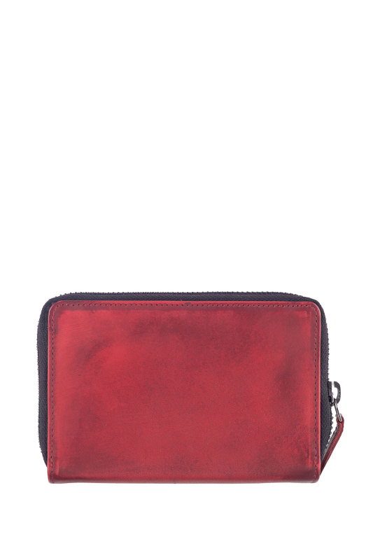 Destressed RV-Damenbörse RFID deep red