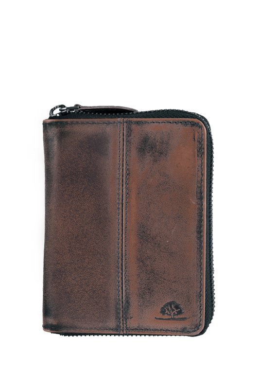 Destressed RV-Damenbörse RFID teak brown