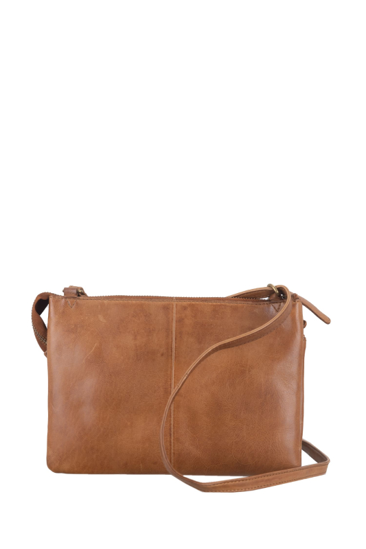 Colombiana RV Shoulderbag 3 zip medium nougat