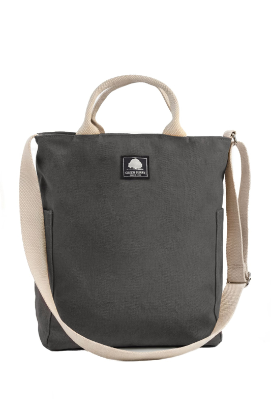 GB- Shoulder Bag Canvas graphite